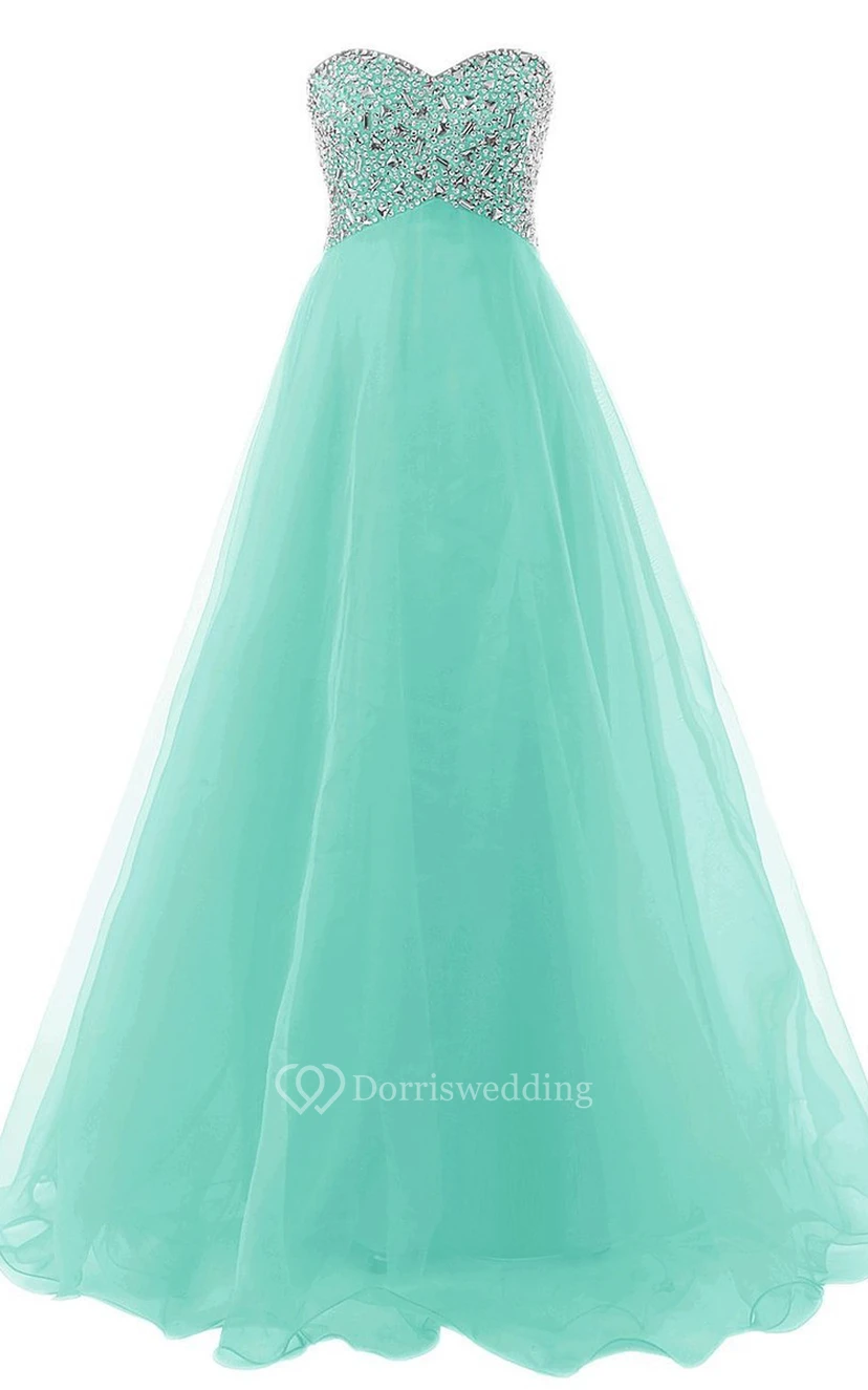 Sweetheart Bust-embellishmented A-line Gown With Lace-up Back