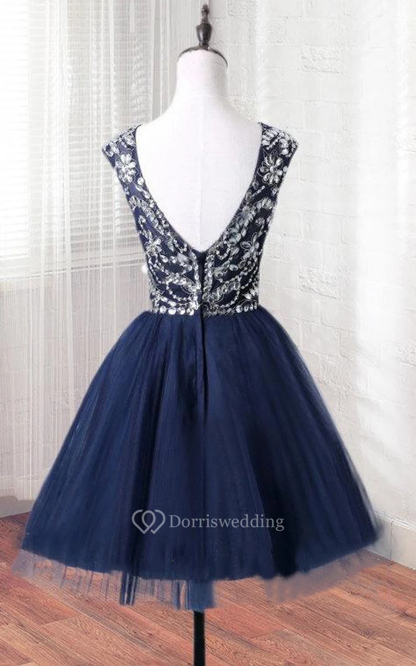 Mini Tulle Dress With Beading&Sequins view 2