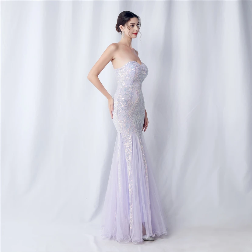 Positionierung Blumenschnitt Netz Pailletten Hochzeitsdinner Toast Party Abendkleid view 40