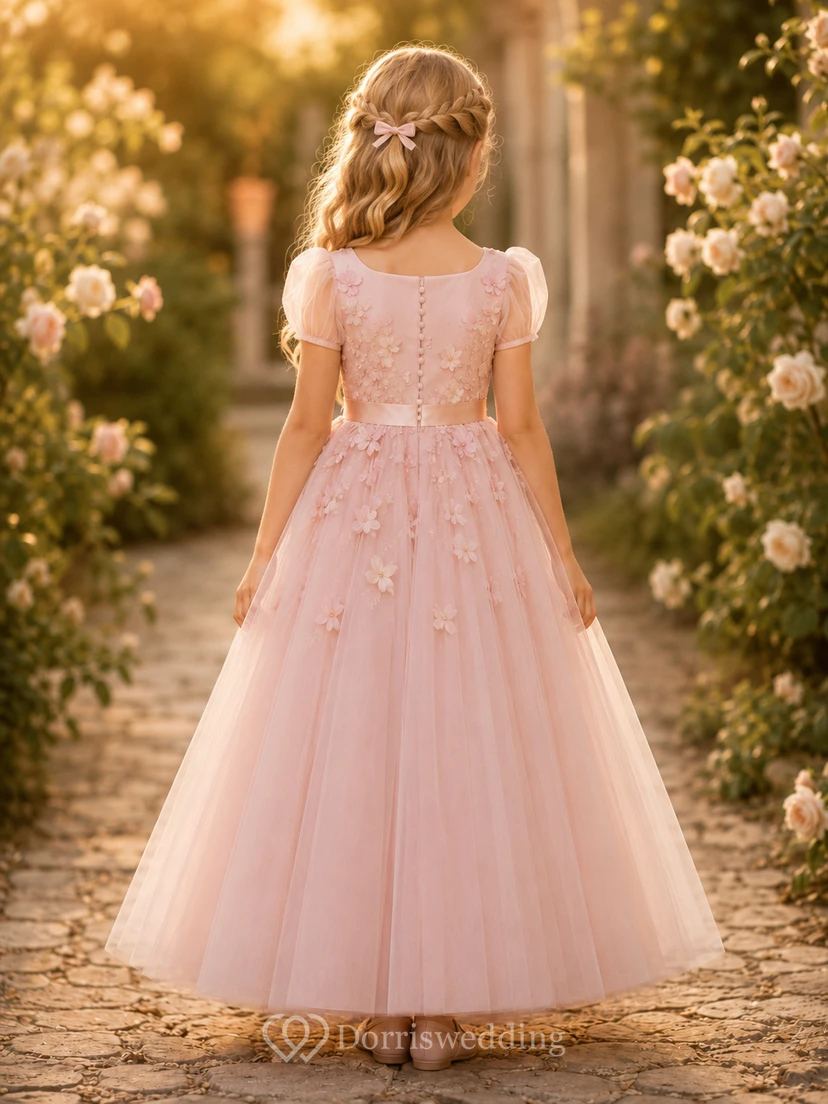 Robe de demoiselle d'honneur en dentelle et tulle view 2
