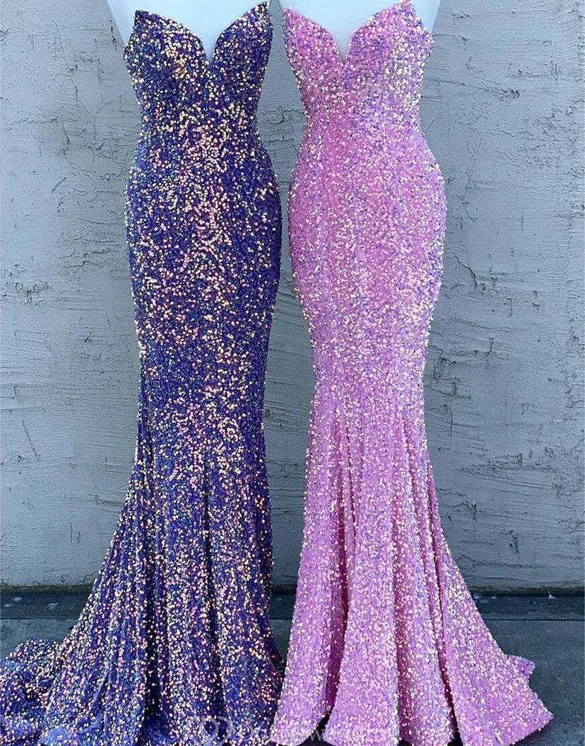 Meerjungfrauen-Kleid mit Pailletten und Perlen view 14