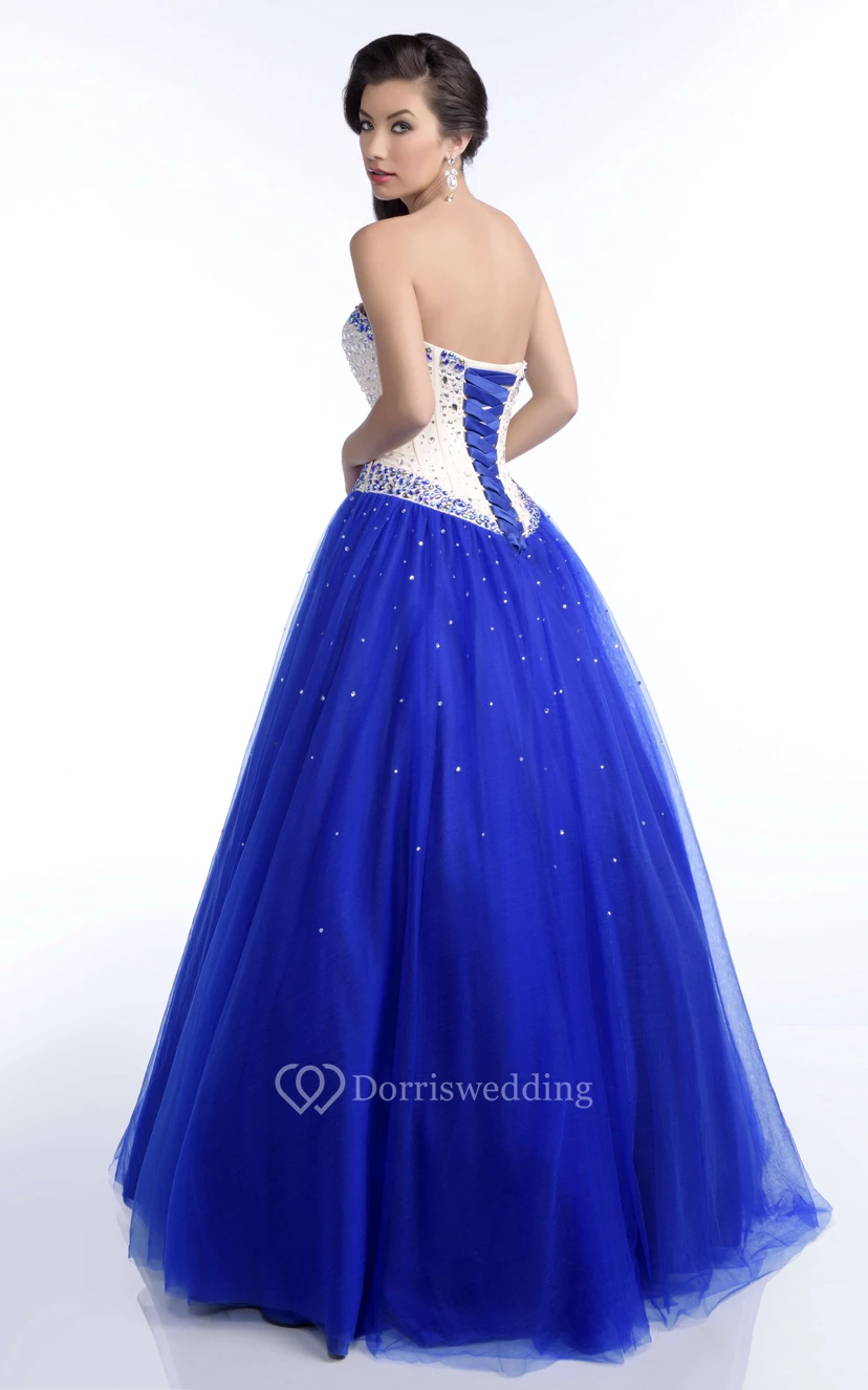 Tulle Ball Gown With Sequined Sweetheart Bodice And A Matching Cape view 2