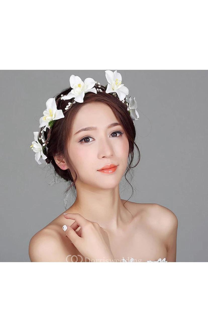 Flower Fairy Korean Flower Headdress Bride Wreath Heart Of The Female Flower Hair Wedding Holiday Jewelry view 3
