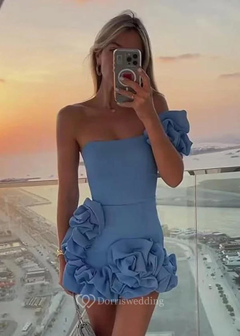 Robe crème asymétrique à volants view 9