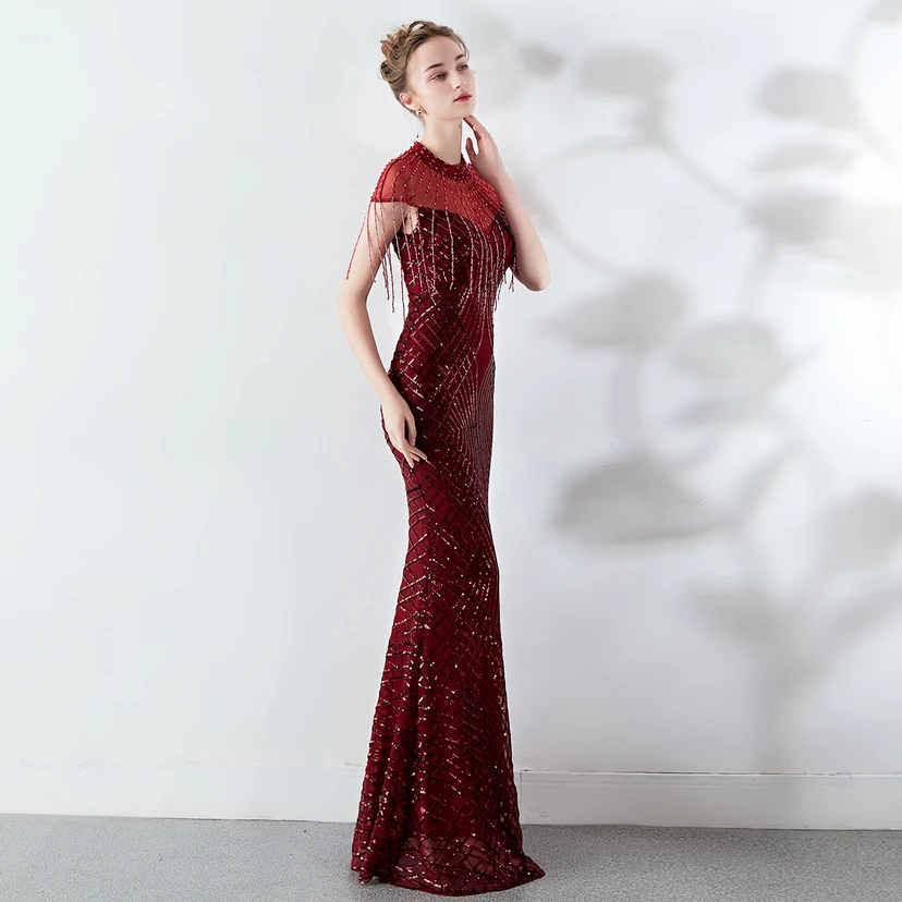 Abendkleid Frühling Langes Meerjungfrauen-Schlankes Bankettkleid für Damen view 3