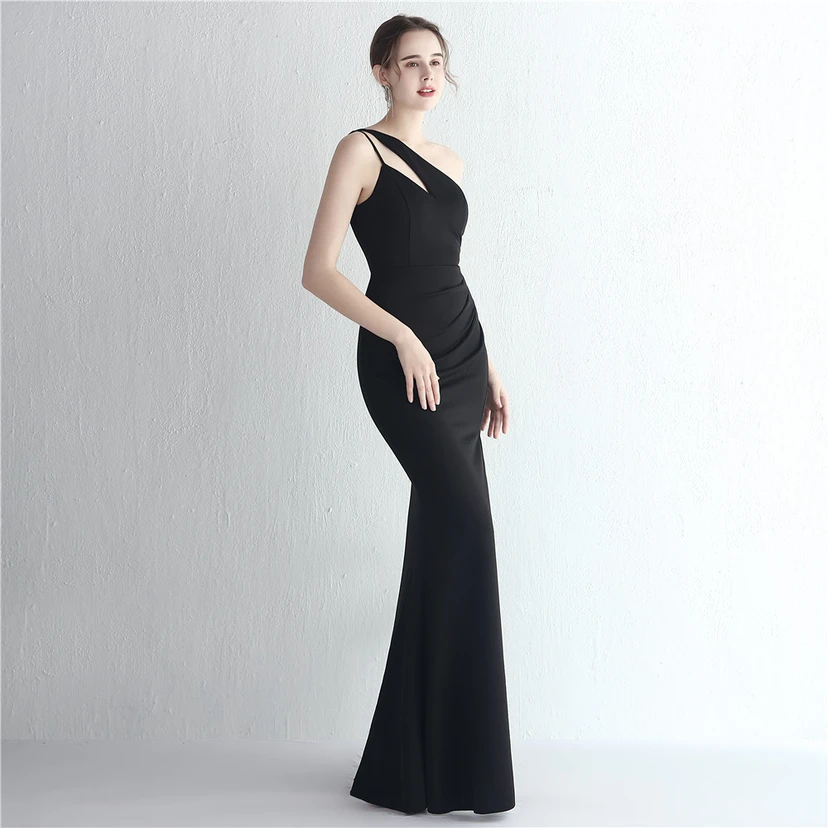 Satin-Kleid, schmal geschnitten, schulterfrei, lang, für festliche Anlässe wie Dinnerpartys, Hochzeiten oder Ausstellungen von Automodellen view 12