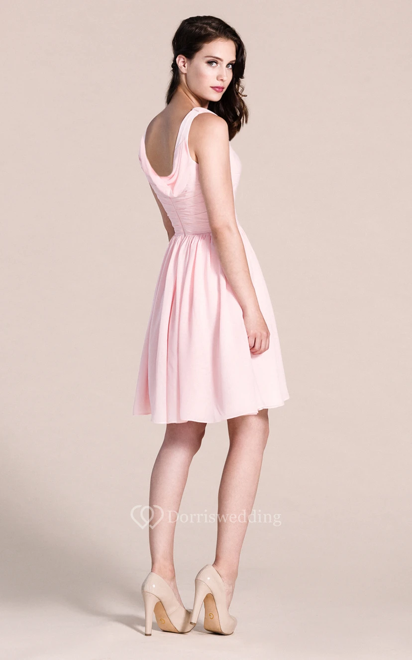 Sleeveless Chiffon Dress With Scoop Neck view 5