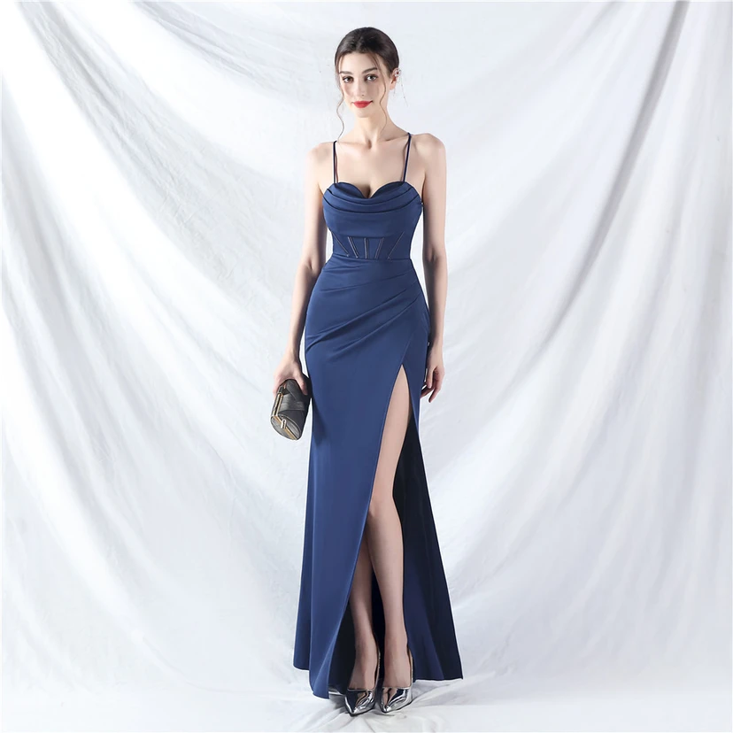 Palace Herringbone Vest High-End Sling Evening Dress view 4