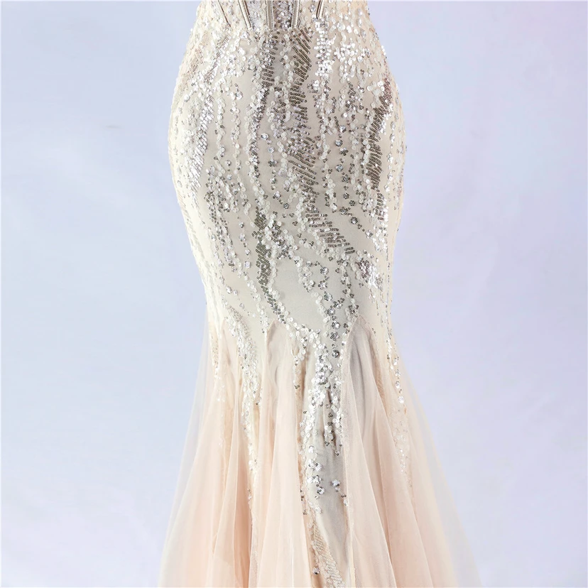 Craft Beading Mesh Sequins Evening Dress Annual Meeting Performance Host view 27