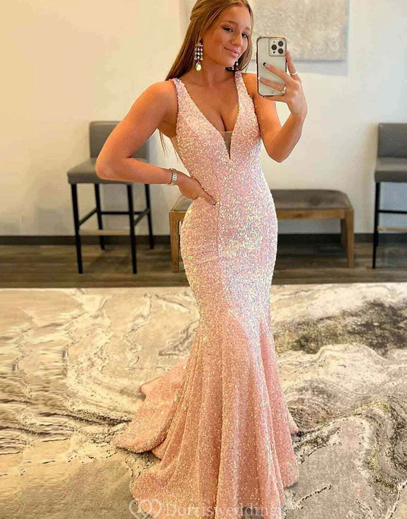 Violet Sequin Mermaid Gown view 10