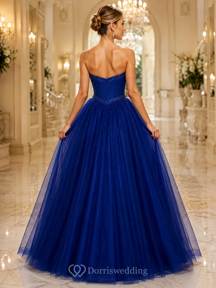 Royal Blue Sweetheart Tulle Ball Gown Formal Dress view 2