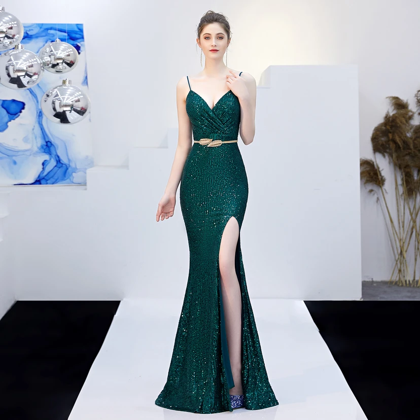 Märchenhaftes, verträumtes Promi-Party-, sexy, langes, schlankes Abendkleid mit Meerjungfrauenschnitt view 13