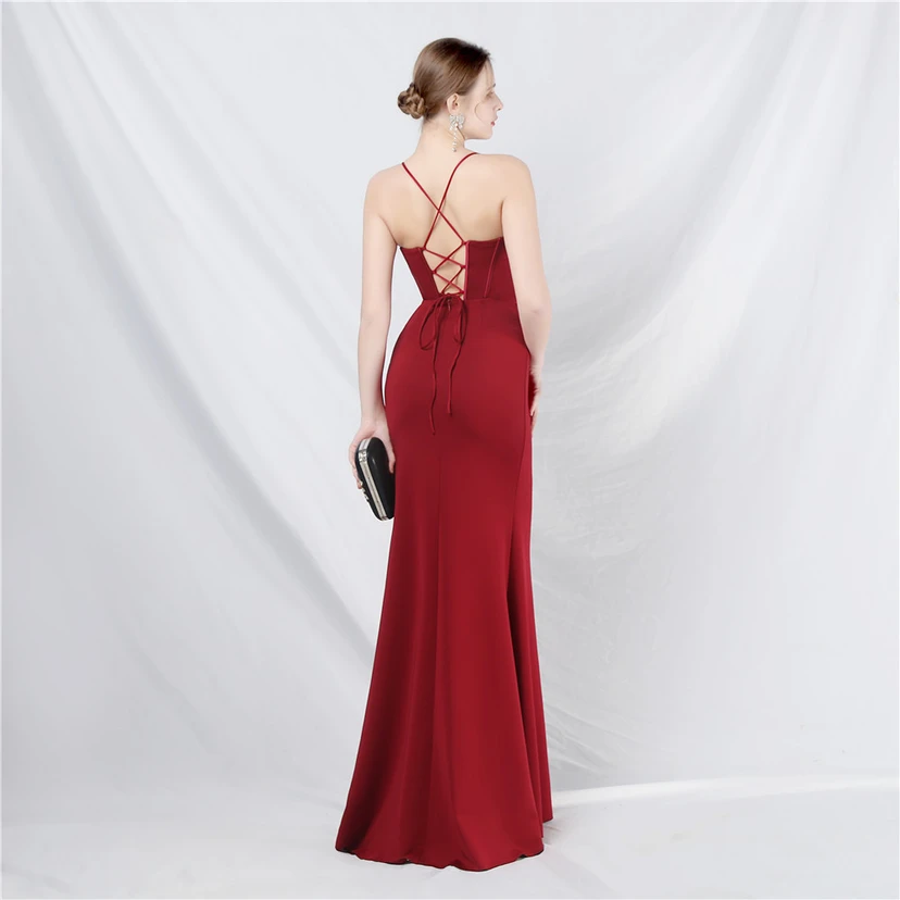 Robe de soirée haut de gamme Palace Fishbone Vest, bustier orné de perles et bretelles. view 16