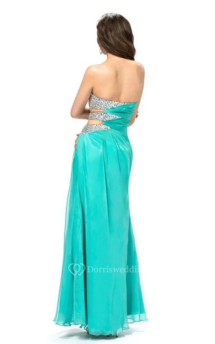 Sexy A-line Floor-length Strapless Sequins Prom Dress view 2