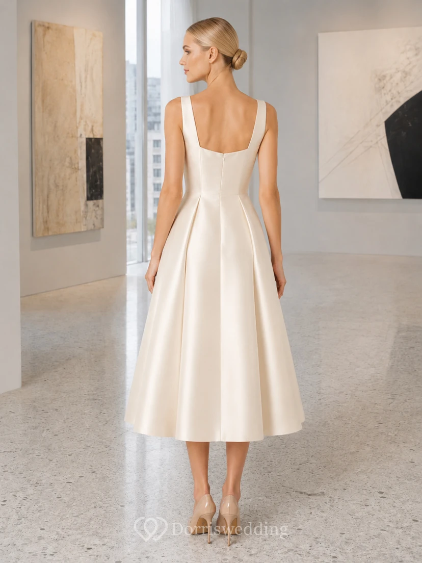 Champagne Refined Chiffon Sheath V-neck Knee Length Cocktail Dress view 2