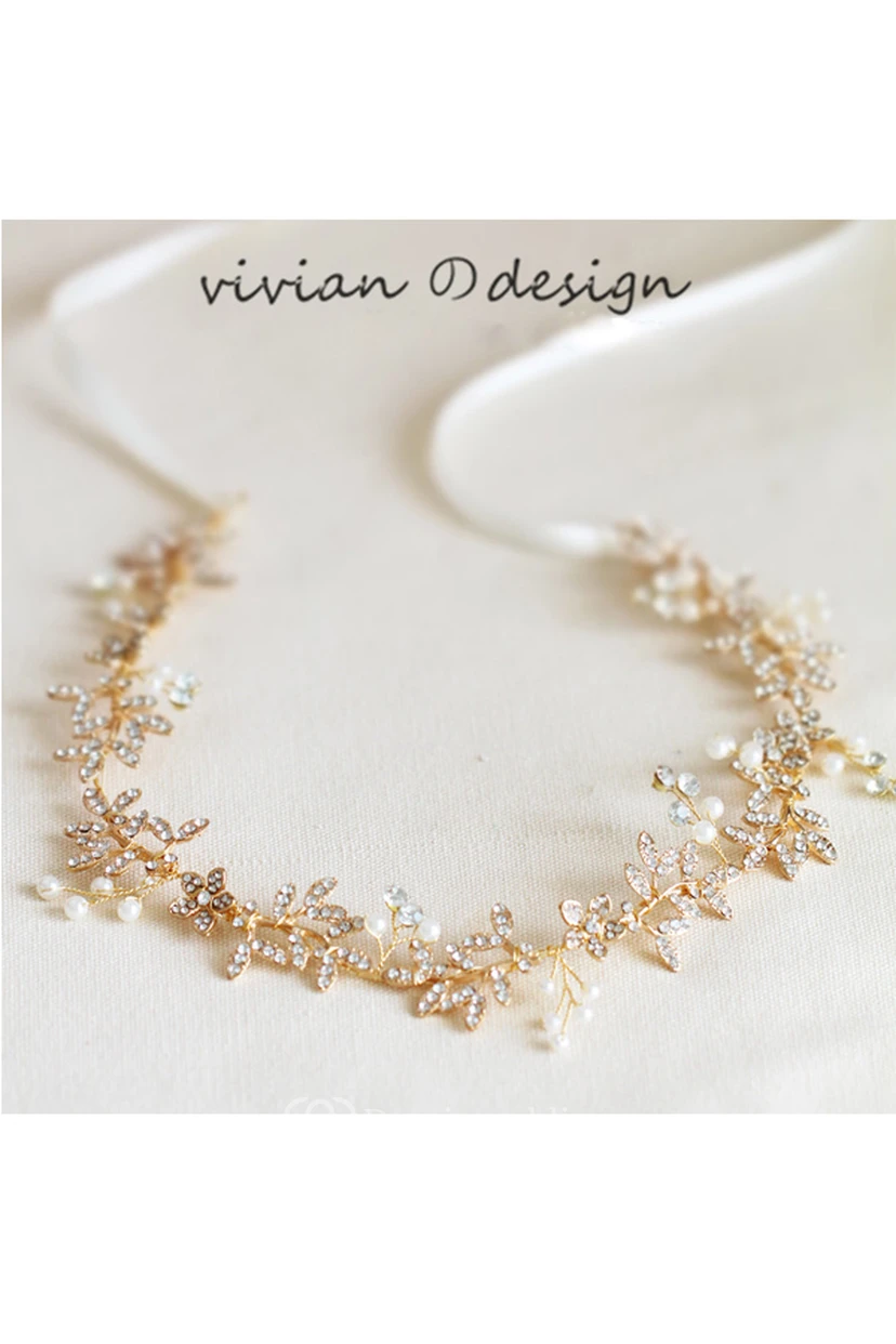 Western Style Golden Retro Diamond Forest Fairy Hair Ornaments Wreath