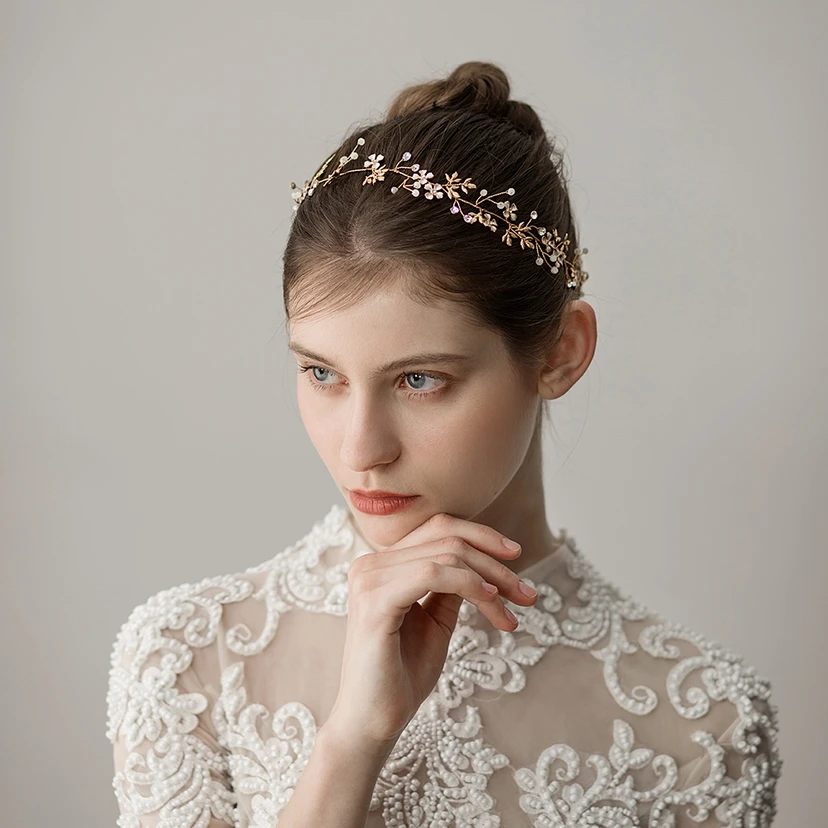 Forest Style Golden Rhinestone Hairbands view 2