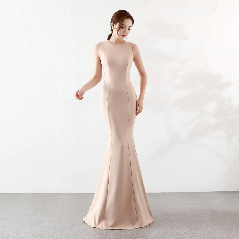 Robe de soirée élégante sirène pour mariée, longue et élégante, idéale pour un banquet ou des fiançailles. Jupe longue pour femme. view 23