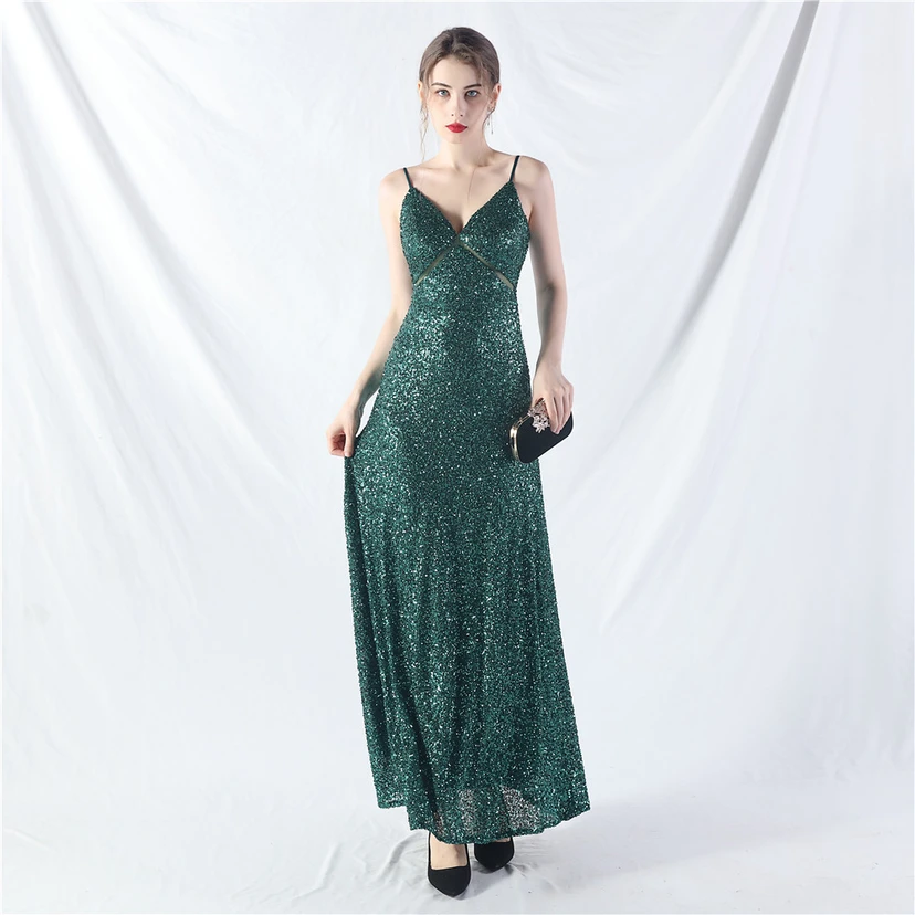Robe longue trapèze évasée à paillettes, modèle phare du quotidien view 23