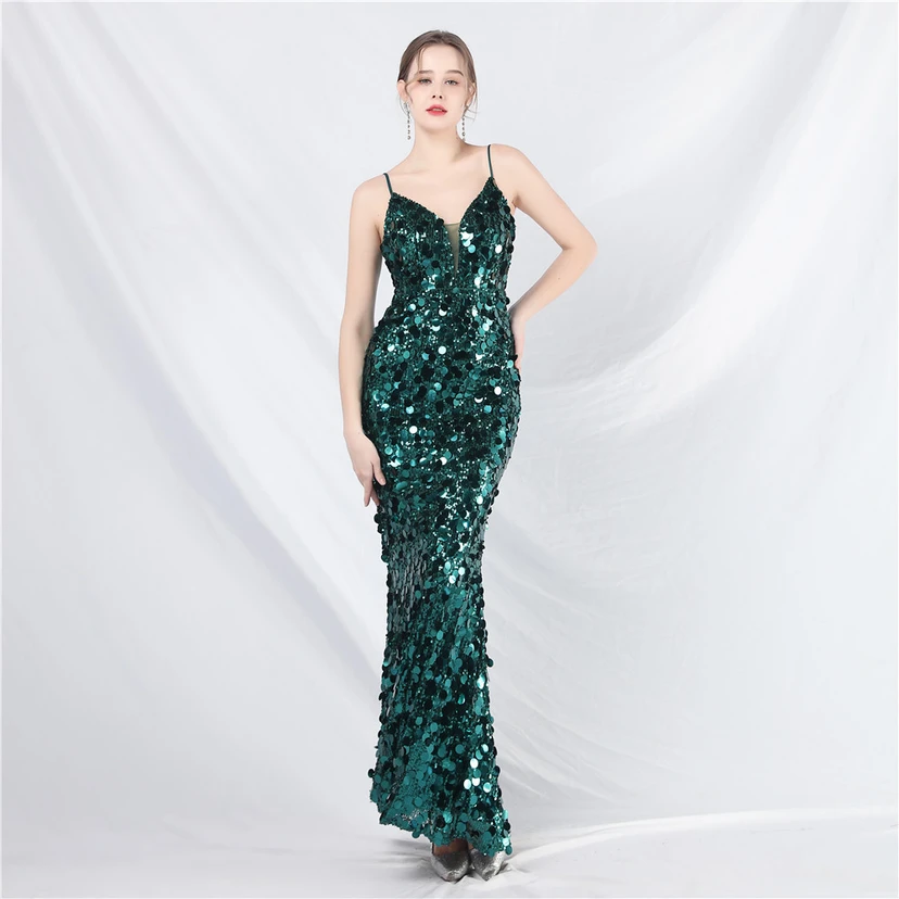Robe de soirée longue à bretelles haut de gamme video preview