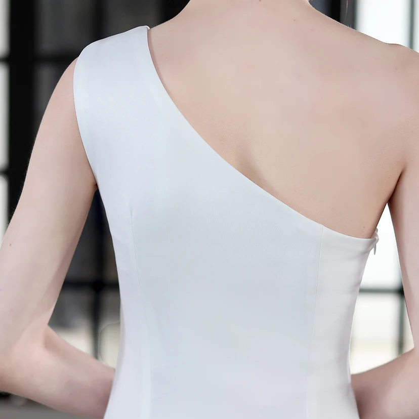 Toast Dress Bride Long One-Shoulder Thank-You Banquet Slim Fishtail Skirt Wedding Car Model Exhibition Dress view 27