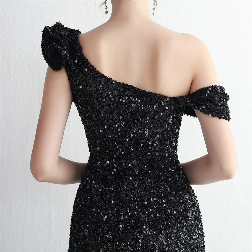 Imitation, handgefertigt, Pailletten, schulterfrei, Dankeschön-Bankett, schmaler Meerjungfrauenrock, Hochzeitsauto-Modellausstellung, Prominentenbankett view 7