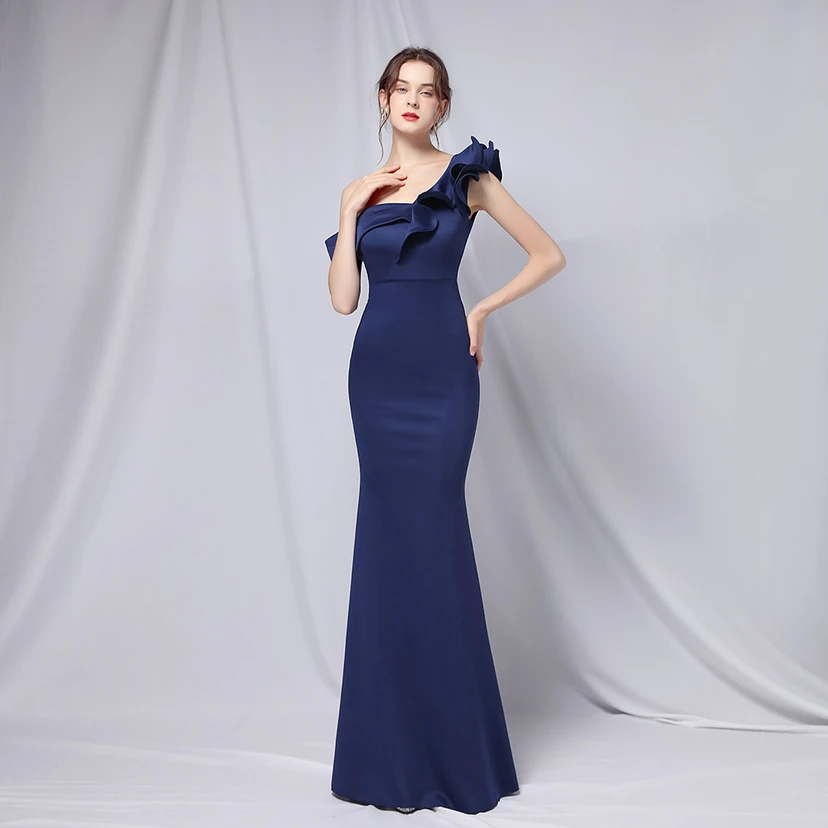 Sechsfarbiges, einseitig schulterfreies Abendkleid für festliche Anlässe, langes, elegantes, figurbetontes und sexy Meerjungfrauenkleid view 20