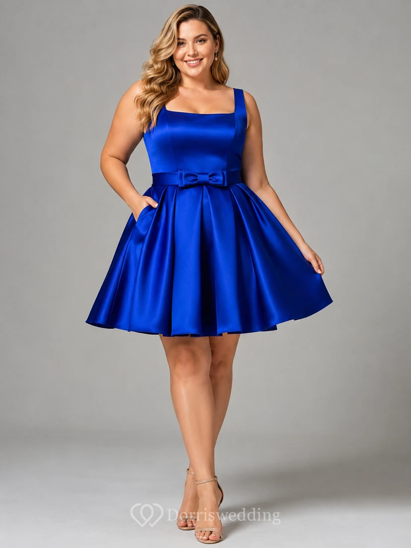 Ärmelloses Ballkleid aus Satin mit offenem Rücken, knielang view 4