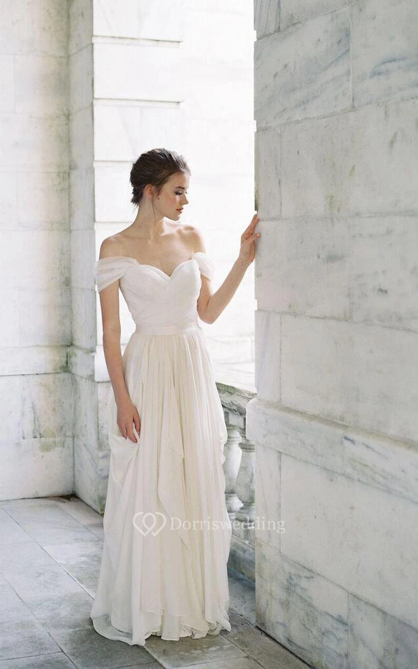 Chiffon-Hochzeitskleid mit Rüschenrock view 2