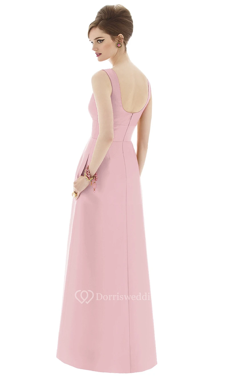 Satin Stunning A-Line Gown With Zipper Back view 4