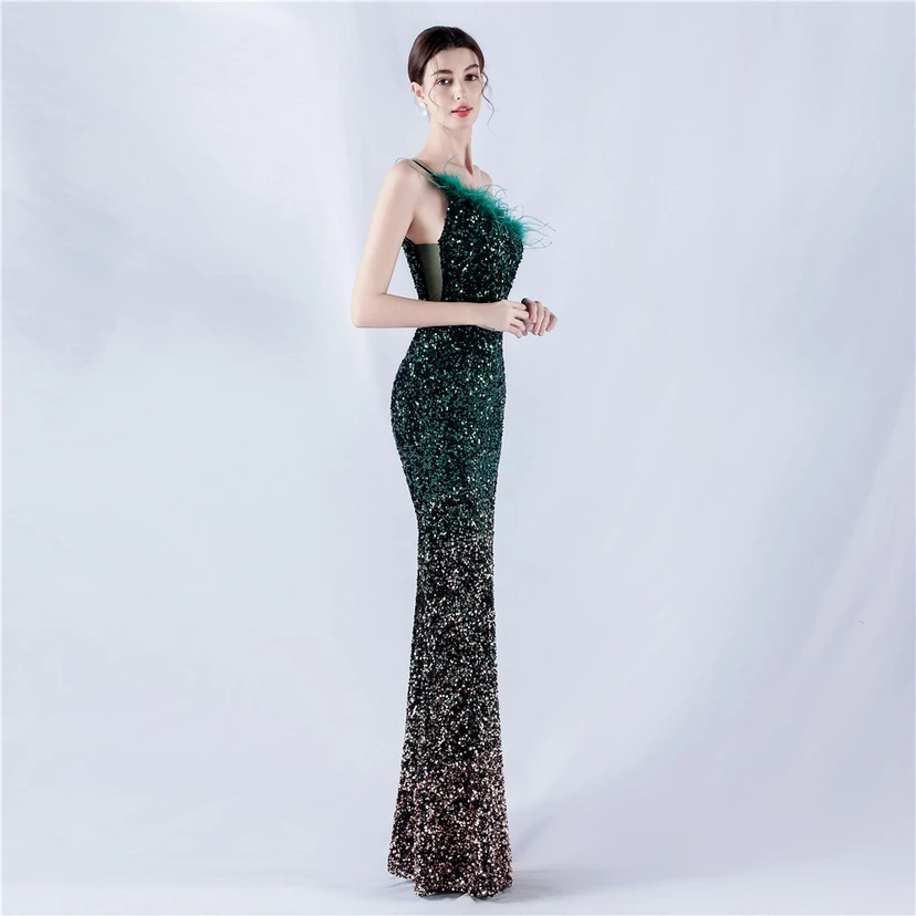 Robe de soirée en satin à baleines ornée de diamants et de fleurs, taille haute, pour réunion annuelle et mariage view 31