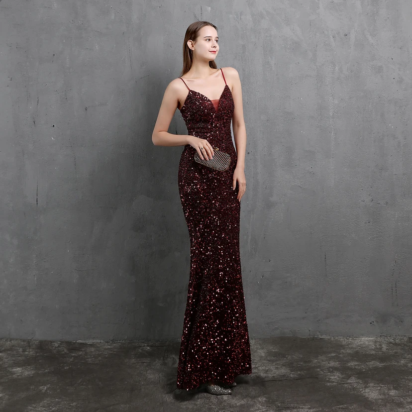 Vestido de fiesta de noche elegante y ajustado con lentejuelas coloridas de Heavy Craft para celebridades. view 42