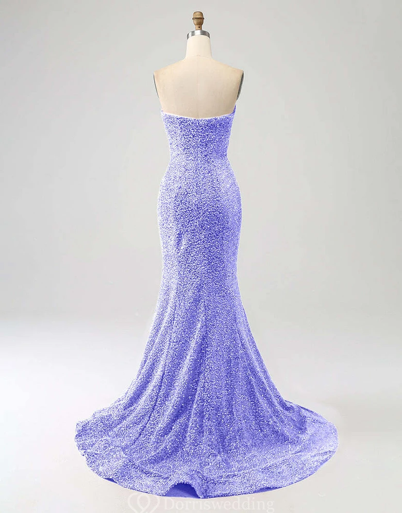 Meerjungfrauen-Kleid mit Pailletten und Perlen view 16