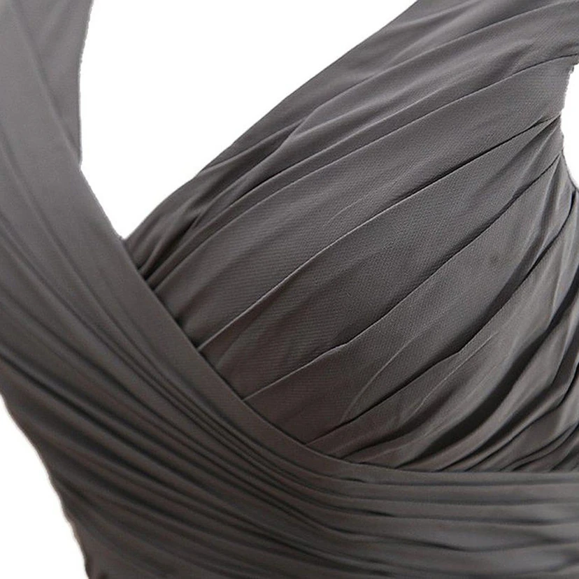 Sleeveless V-neck Long Chiffon Gown With Pleats view 3