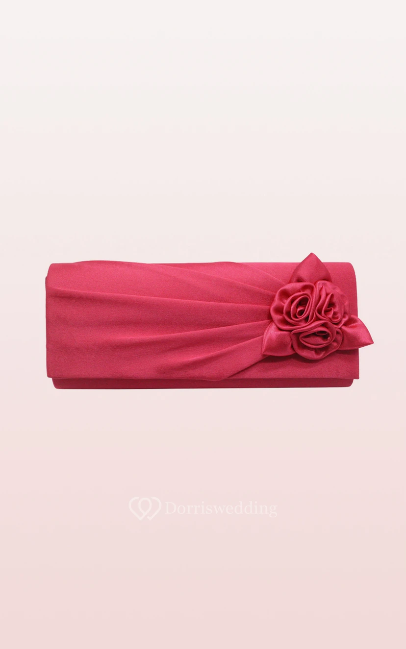 Satin Handbag with Flower view 5