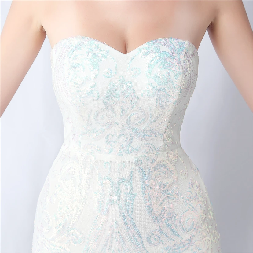 Positionierung Blumenschnitt Netz Pailletten Hochzeitsdinner Toast Party Abendkleid view 26