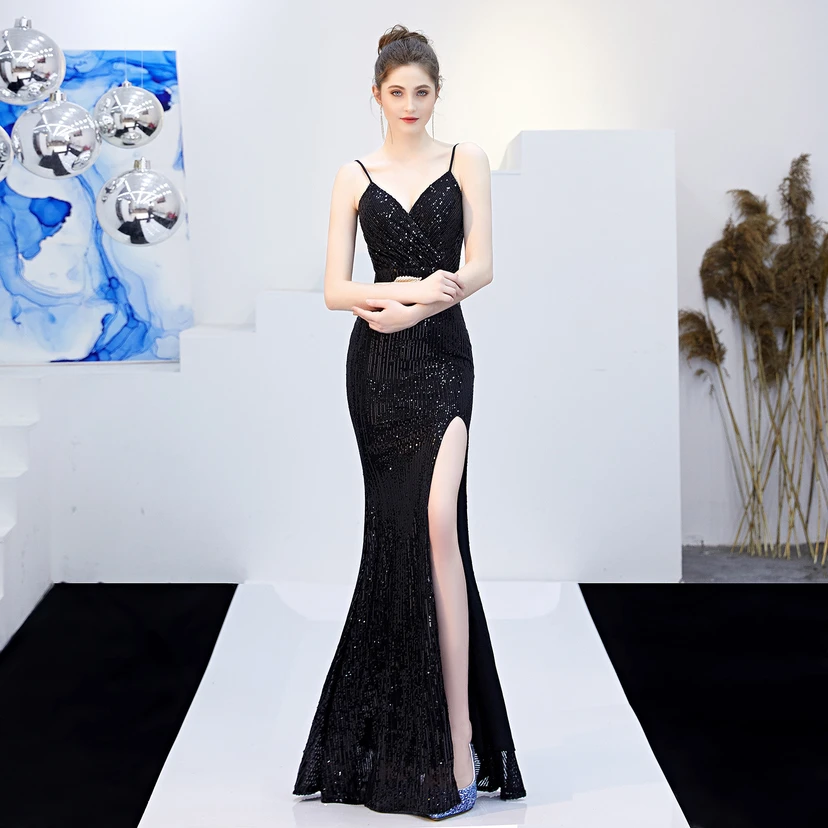 Märchenhaftes, verträumtes Promi-Party-, sexy, langes, schlankes Abendkleid mit Meerjungfrauenschnitt view 44