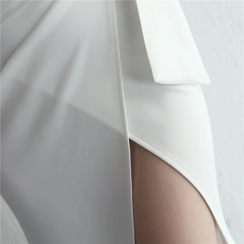 Satin-Kleid mit Perlenbesatz, langem Schlitz, schmal geschnitten, Meerjungfrauenschnitt, für Promi-Dinner, Hochzeiten, Autoausstellungen, Modellbau view 10