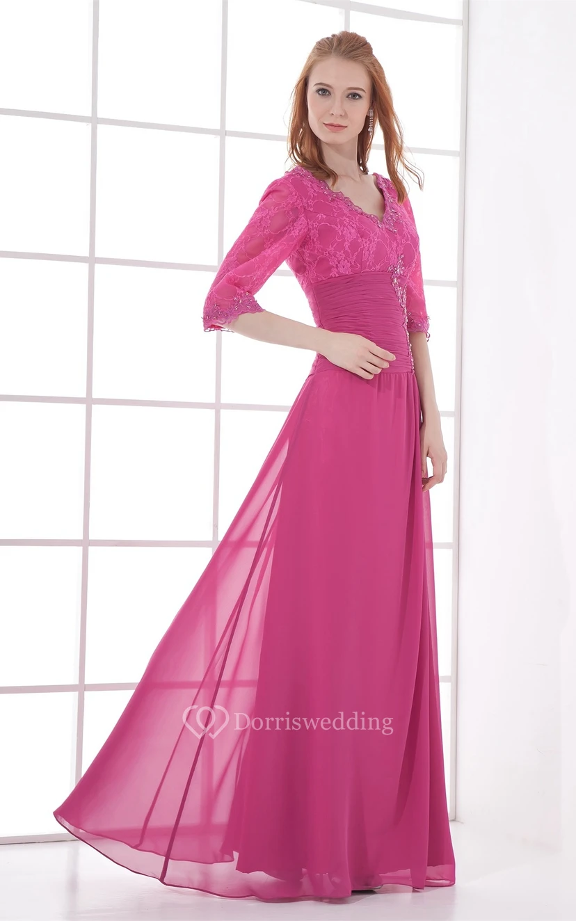 Elegantes vestidos largos de tubo con escote en V y media longitud para ocasiones especiales. view 2