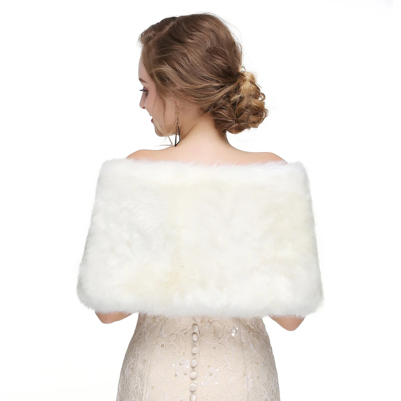 Bridal Winter Warm Wool Cape Fur Wedding Dress Fox Fur Waistcoat view 47