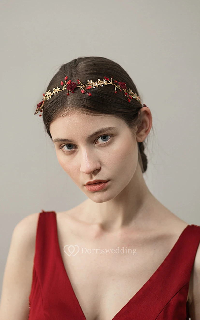 Flower Retro Style Rhinestone Headband view 4