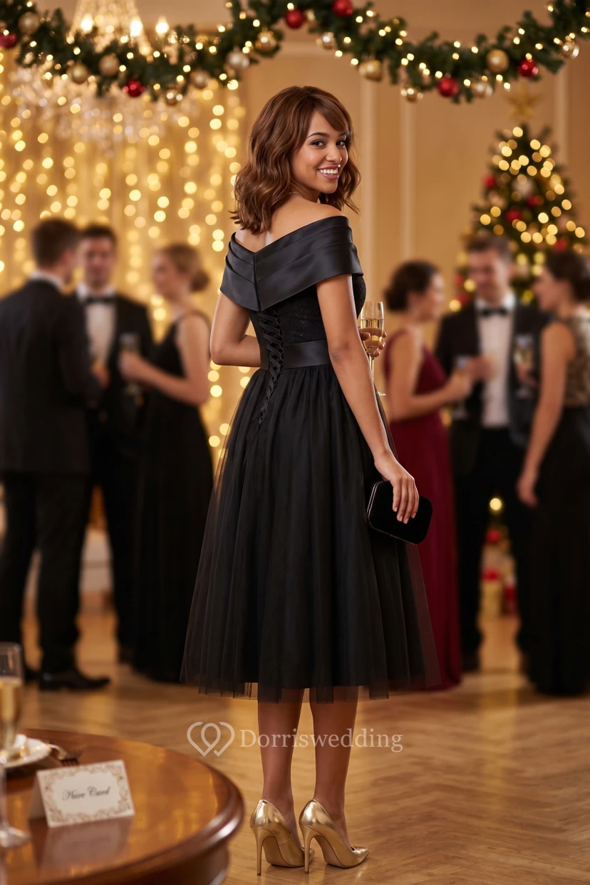 Vestido negro de Audrey Hepburn | Atuendo de Desayuno con diamantes | Vestido de cóctel formal vintage de los años 50 view 5