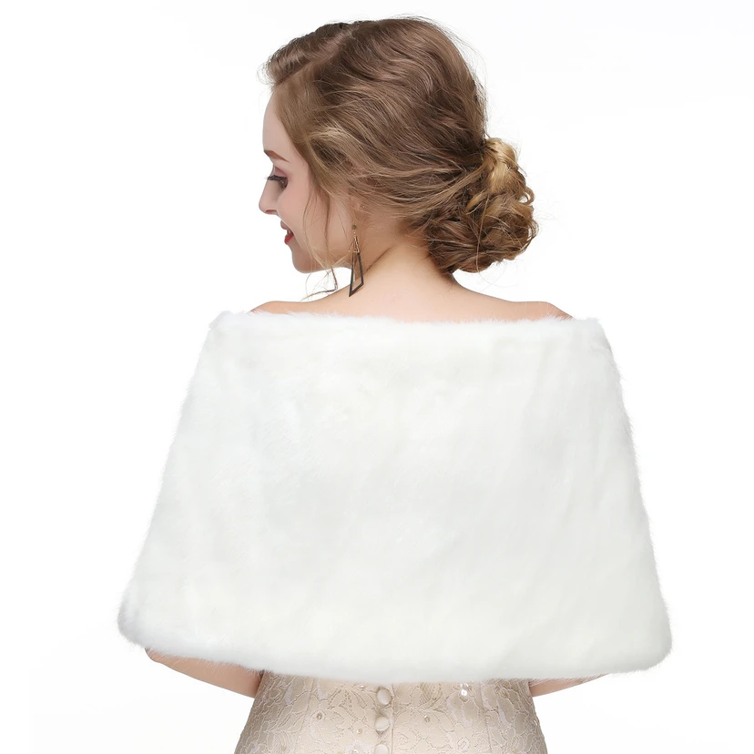 Bridal Winter Warm Wool Cape High-End Fur Wedding Dress Fox Fur Waistcoat view 9