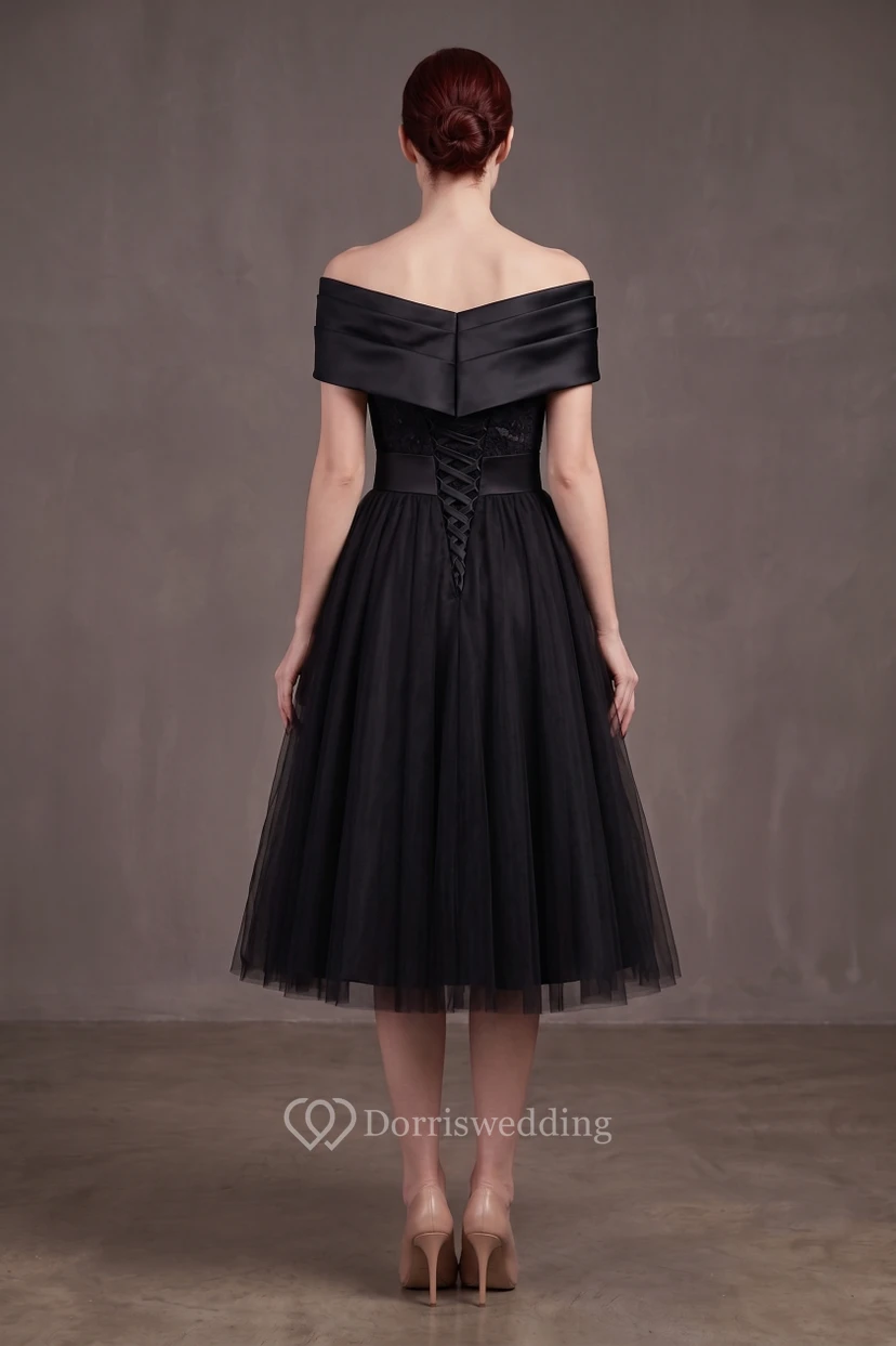 Vestido negro de Audrey Hepburn | Atuendo de Desayuno con diamantes | Vestido de cóctel formal vintage de los años 50 view 2