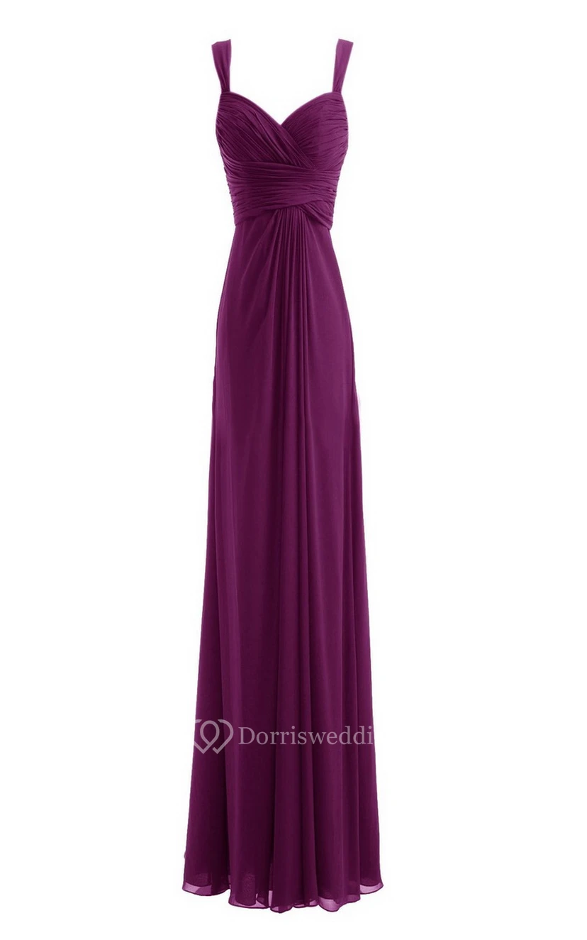 Sleeveless Empire Chiffon Dress With Criss-cross Ruching view 17