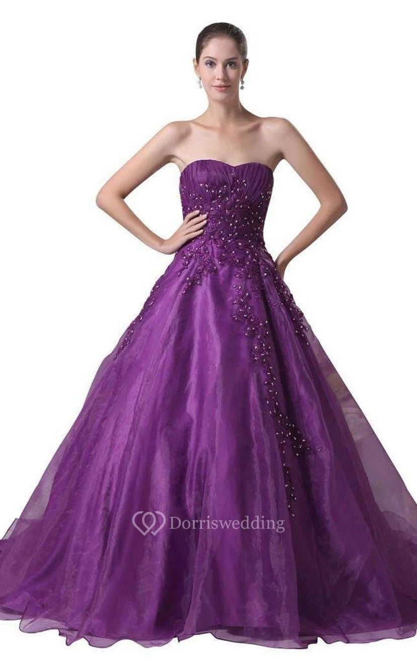 Sweetheart Ballgown With Sequins and Pleats