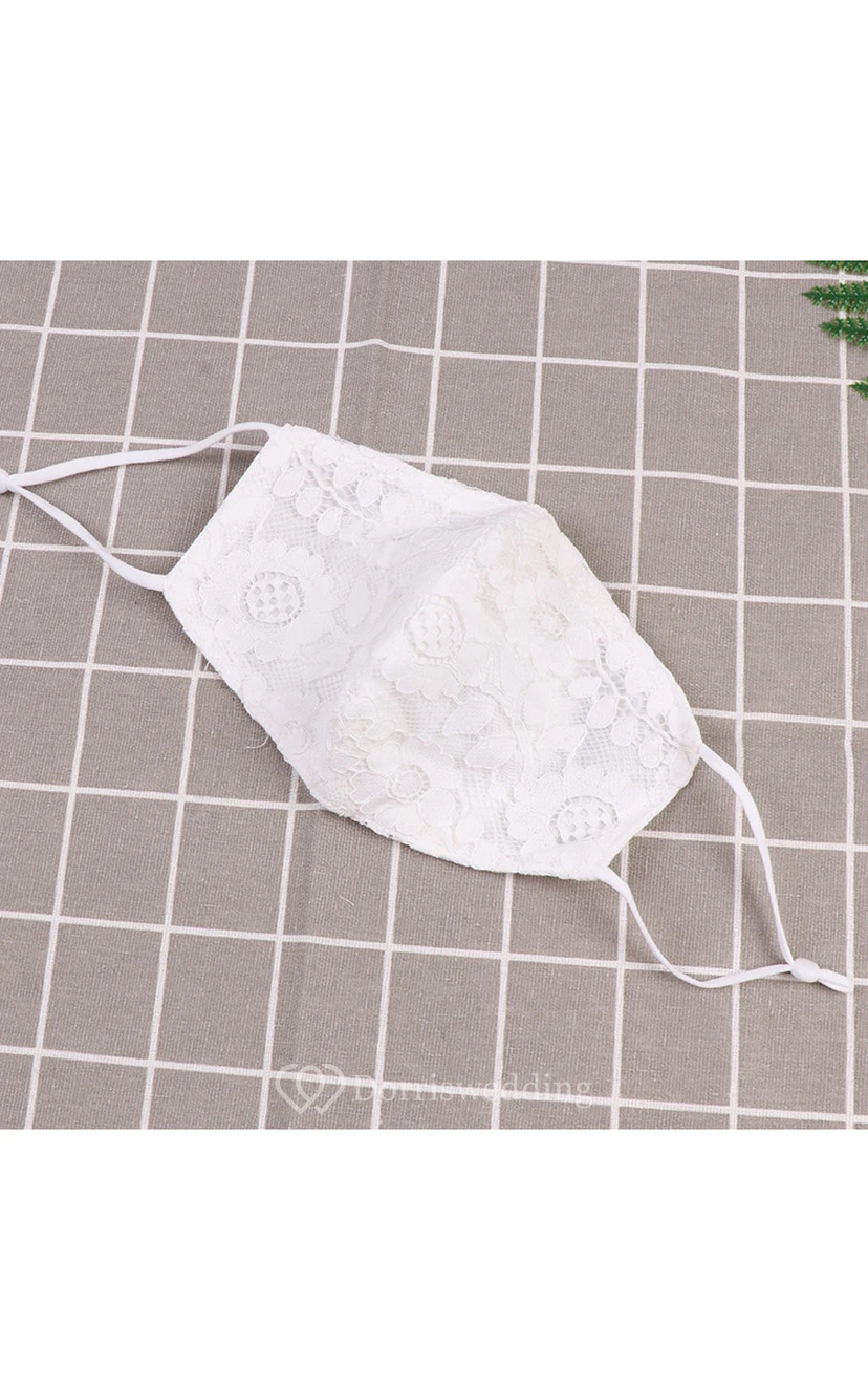 Non-Medical Lace Appliqued Wedding Face Masks view 3