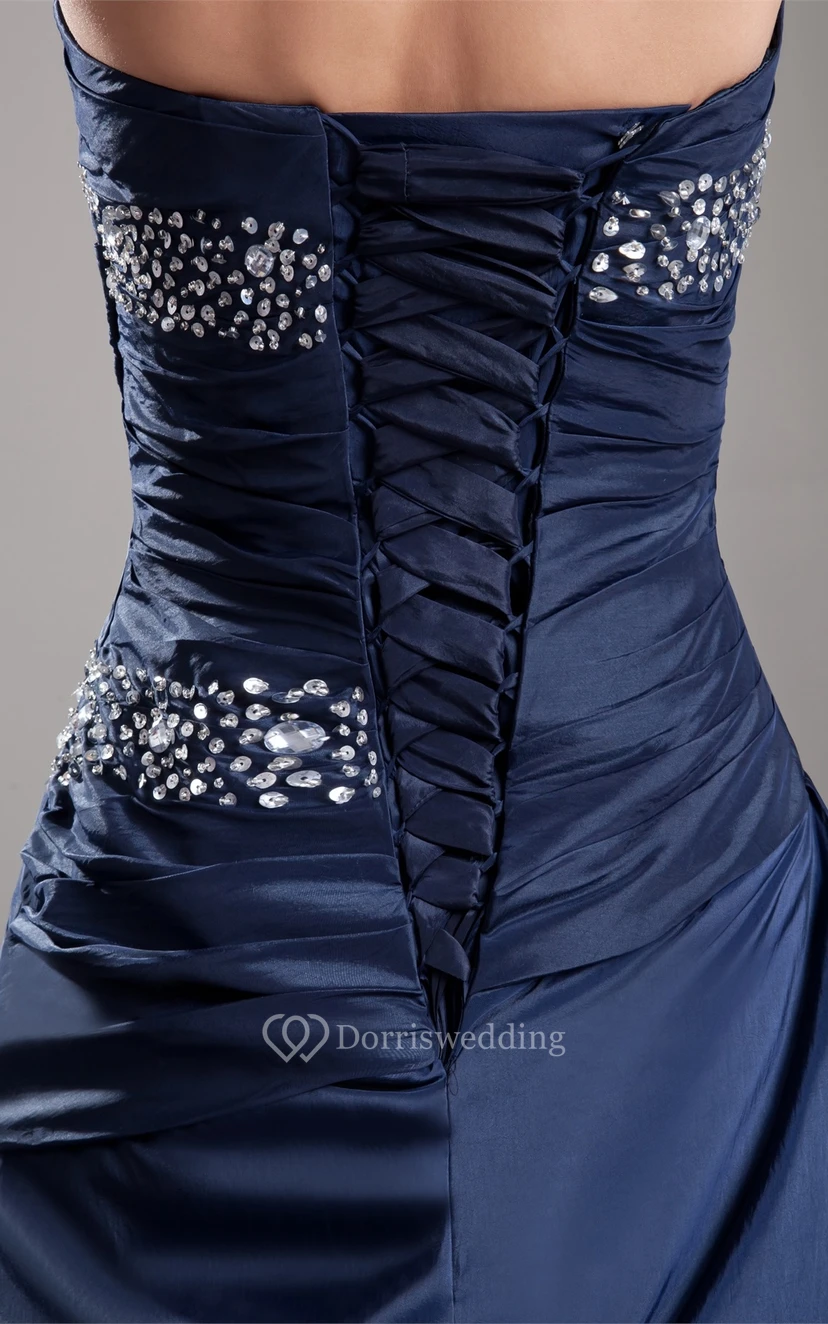 Sweetheart Pick-Up Satin Ball-Gown With Rhinestone view 7