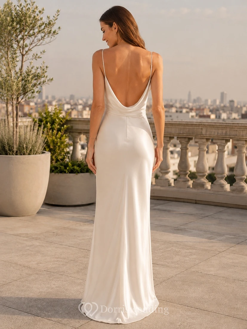 Civil Cowl-Neck Sleeveless Sheath Floor-Length Elegant Formal Dress view 2