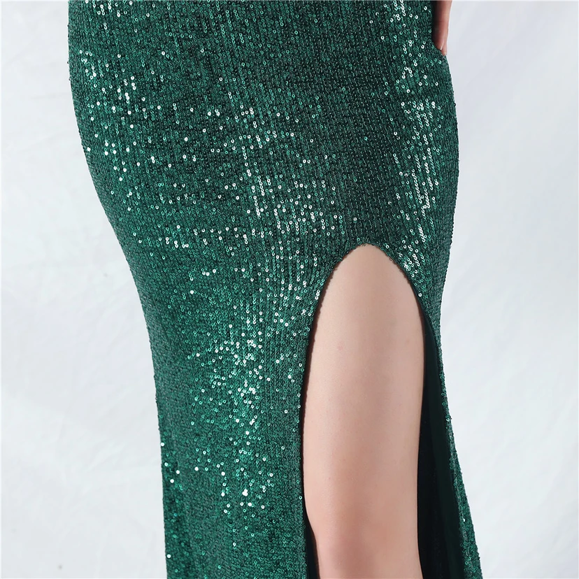 Elegantes Abendkleid mit Straußenfedern und Perlen, sexy, lang, mit Trägern und Schlitz view 59